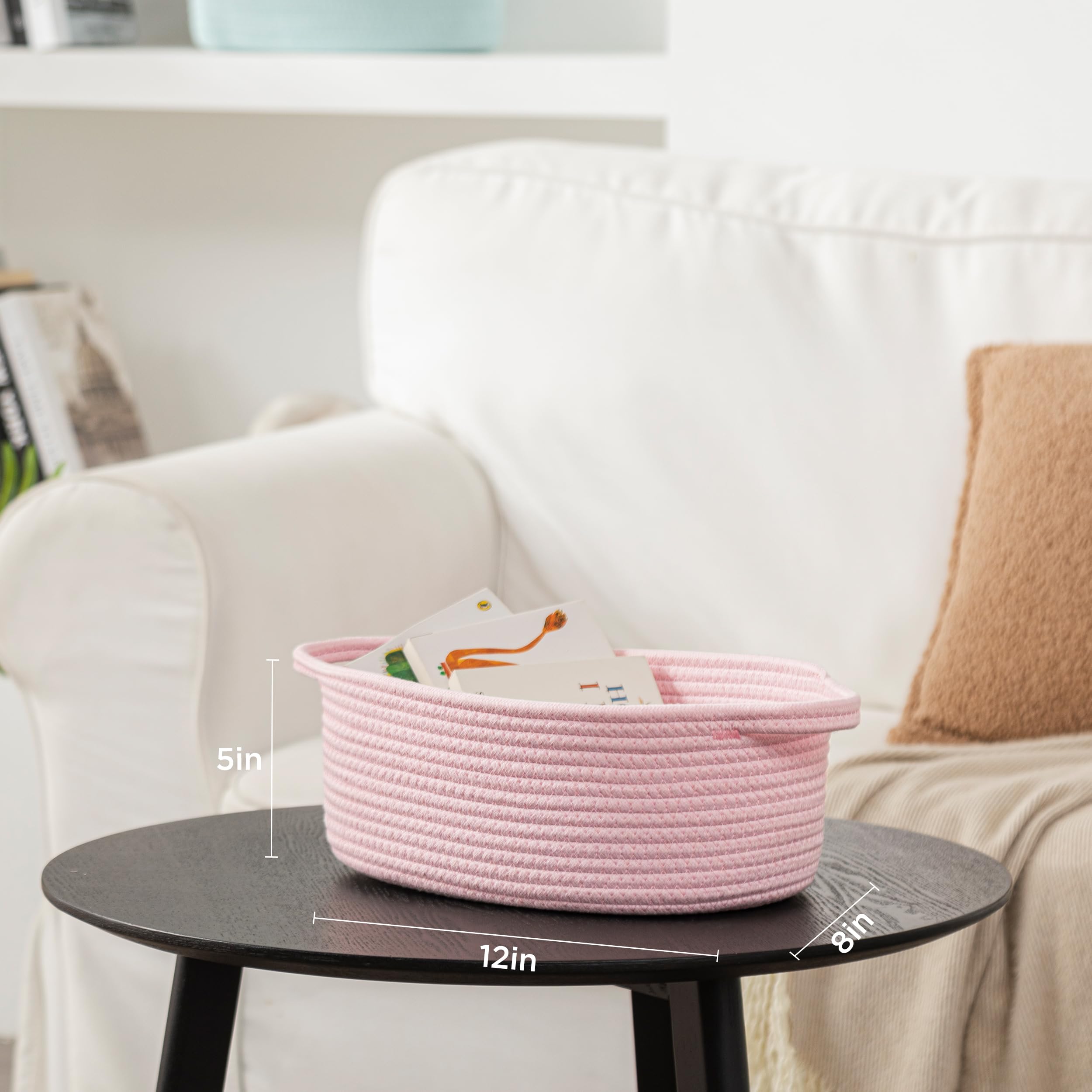 UBBCARE pink storage basket in bathroom and living room for tidying