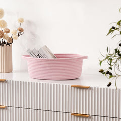 UBBCARE pink oval basket showing soft cotton texture for decor