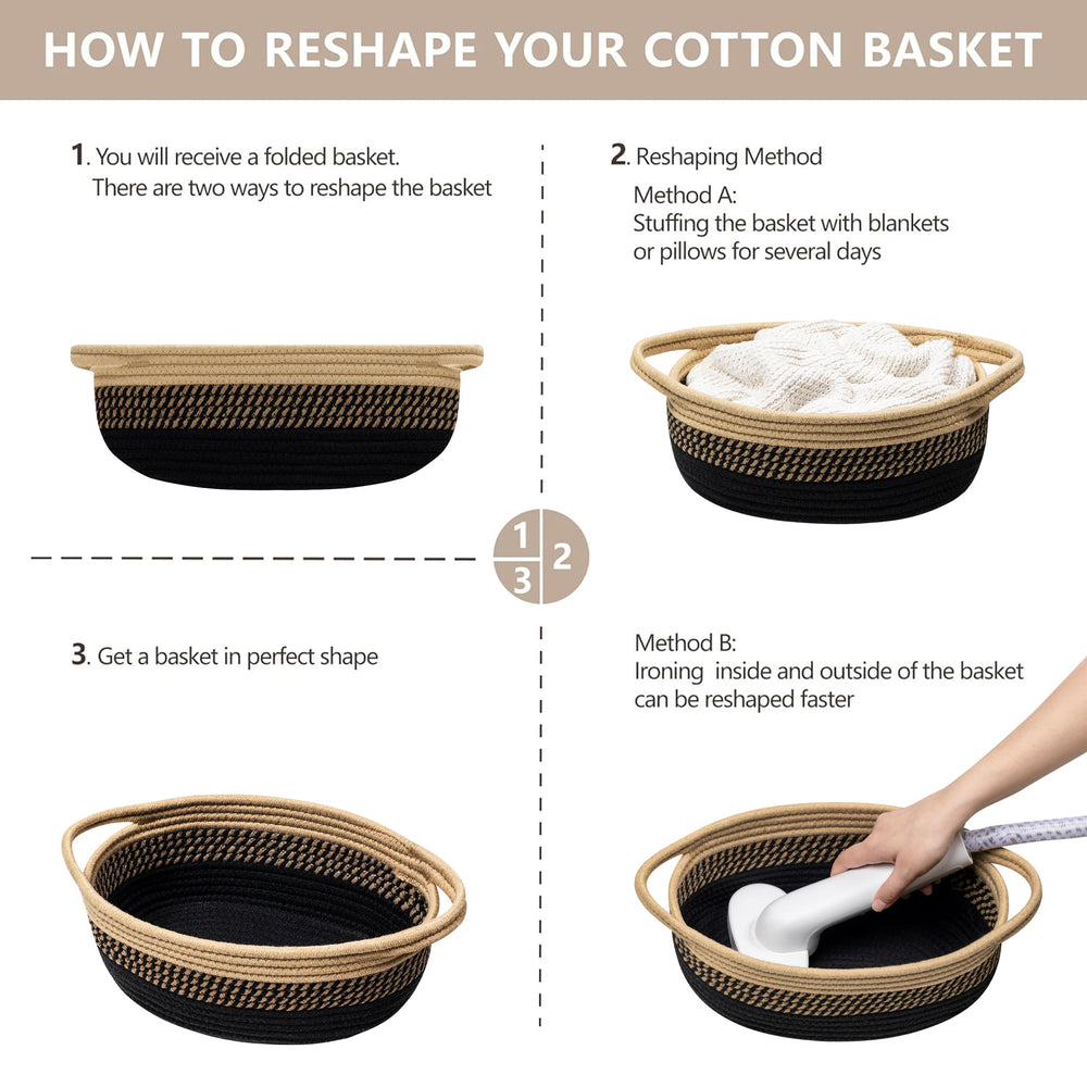 UBBCARE folded basket being reshaped with steam to remove creases.