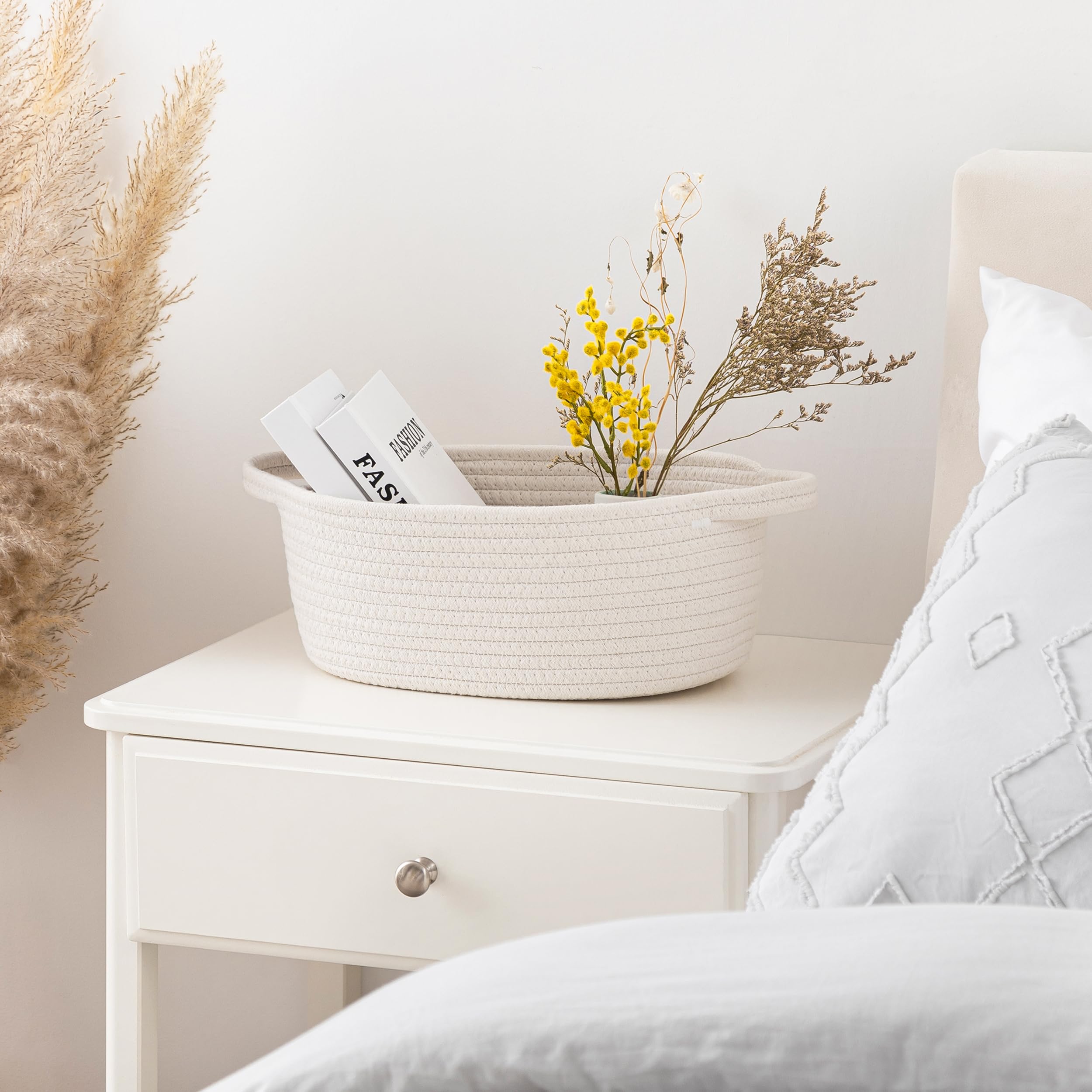 UBBCARE bathroom organization basket keeps toiletries neatly in reach.