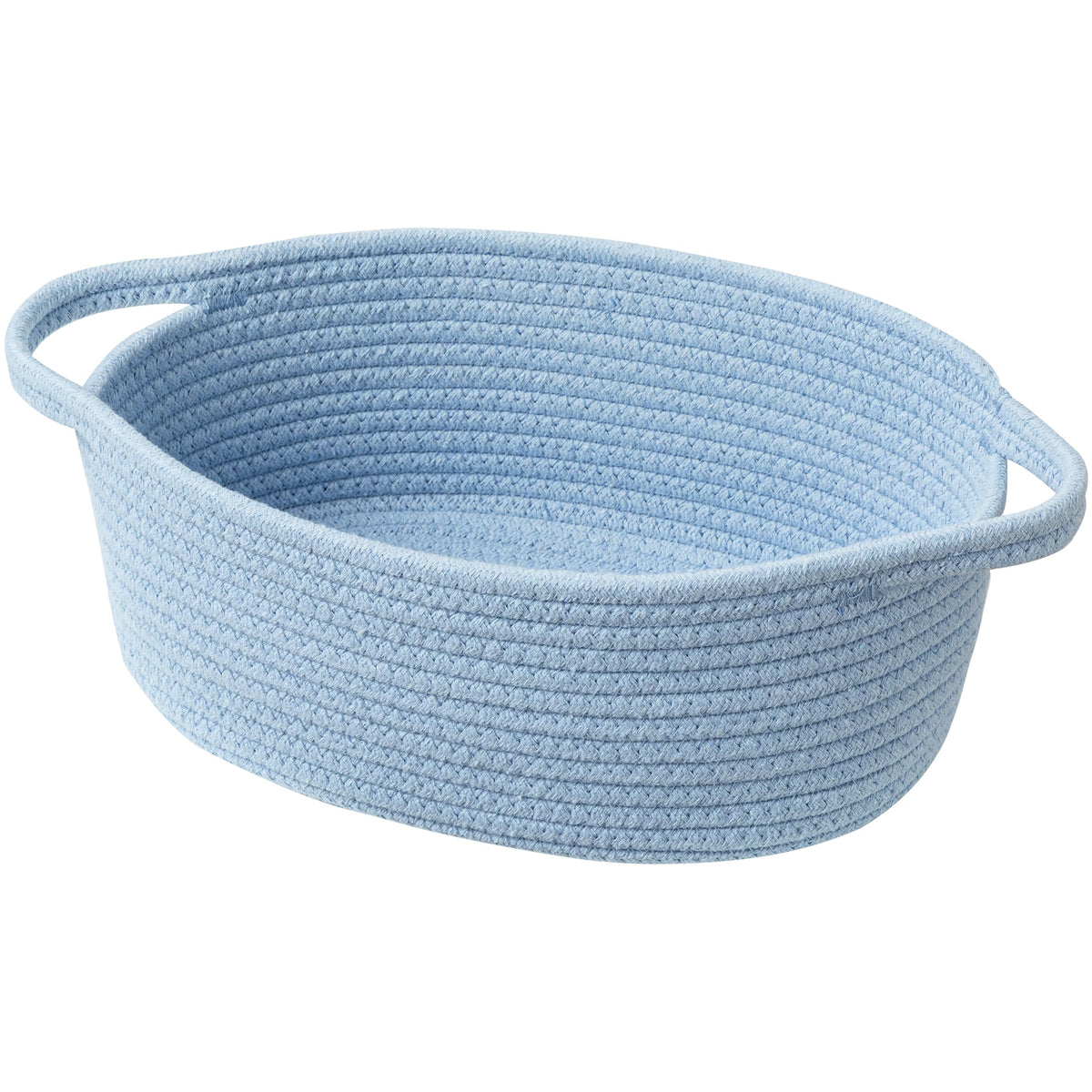 UBBCARE small blue woven basket showcasing cotton rope texture for storage.