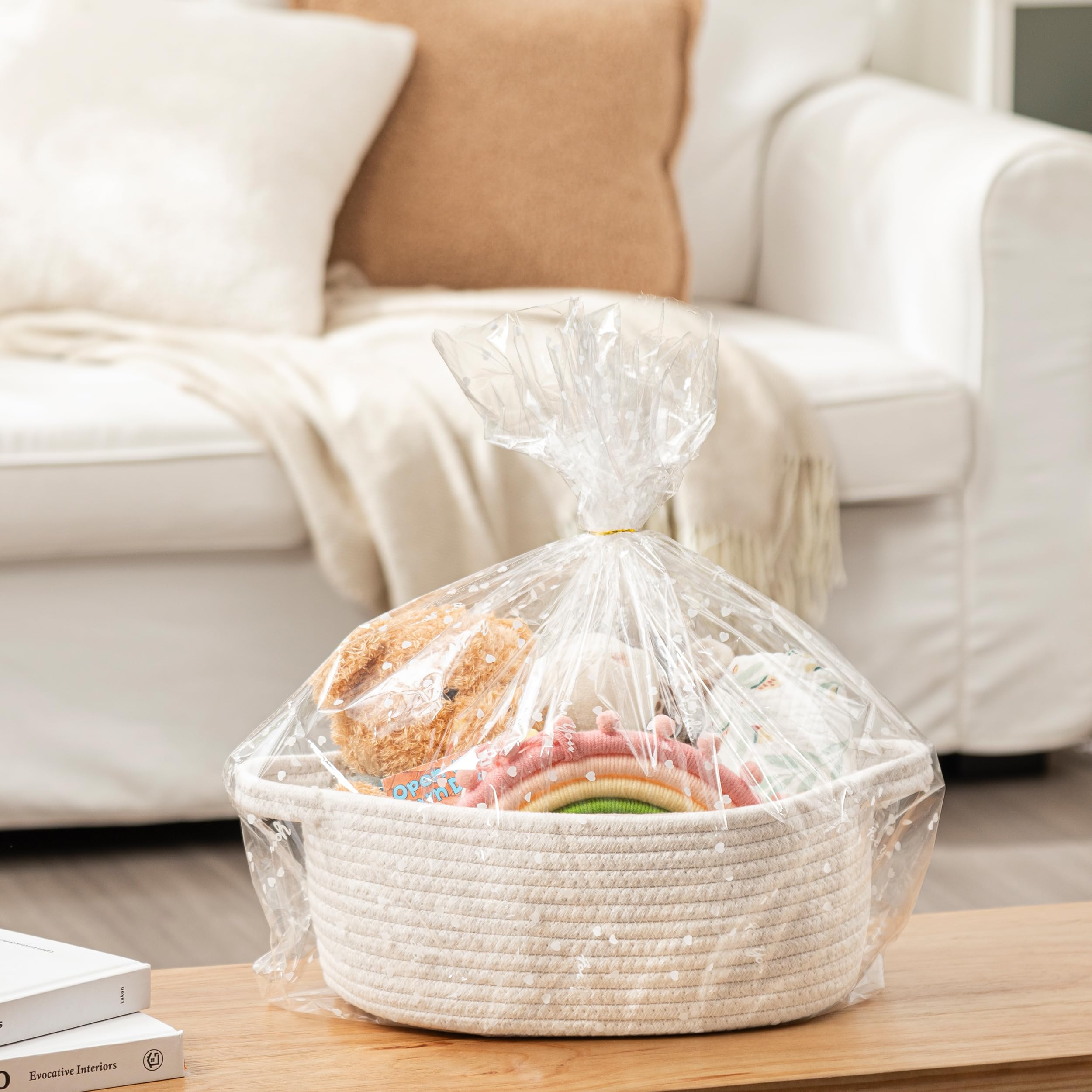 UBBCARE storage shelf basket on shelf keeps items organized with style.