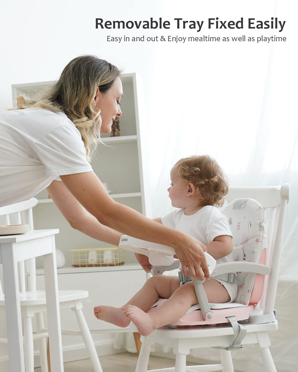 UBRAVOO booster seat portable and foldable, ideal for travel and meals away from home