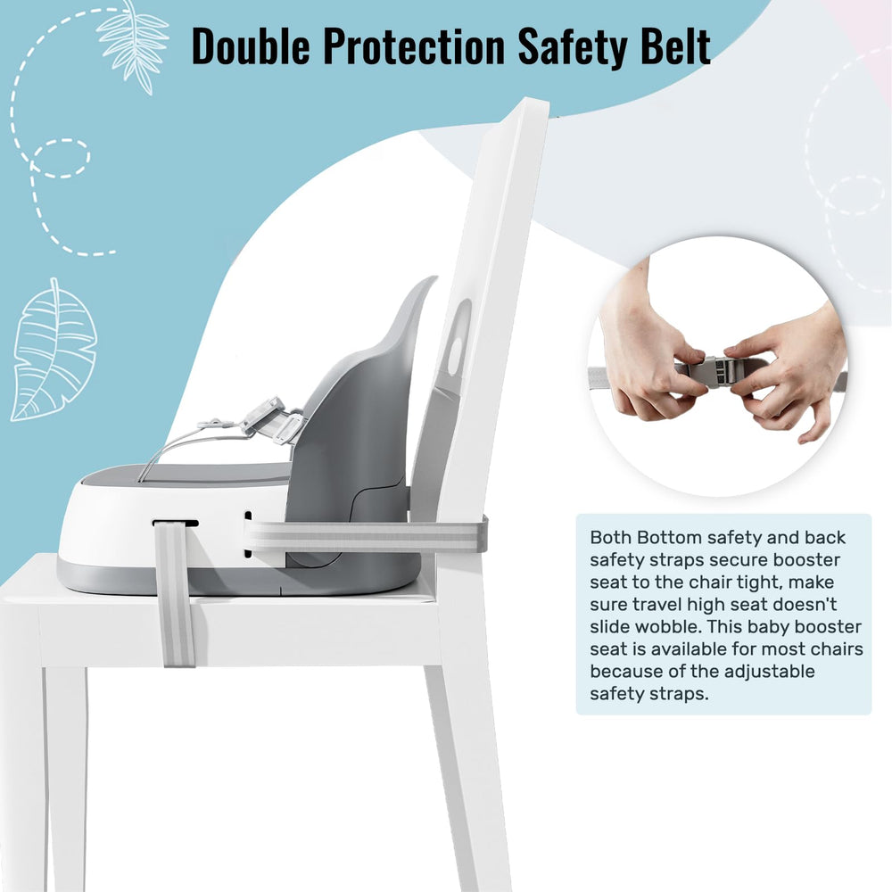 UBRAVOO booster seat with double attachment fixing to a chair