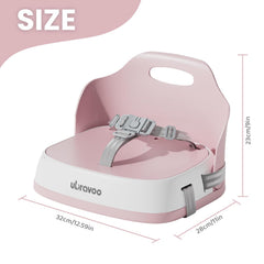 UBRAVOO portable high chair folded pink simplifies travel and storage