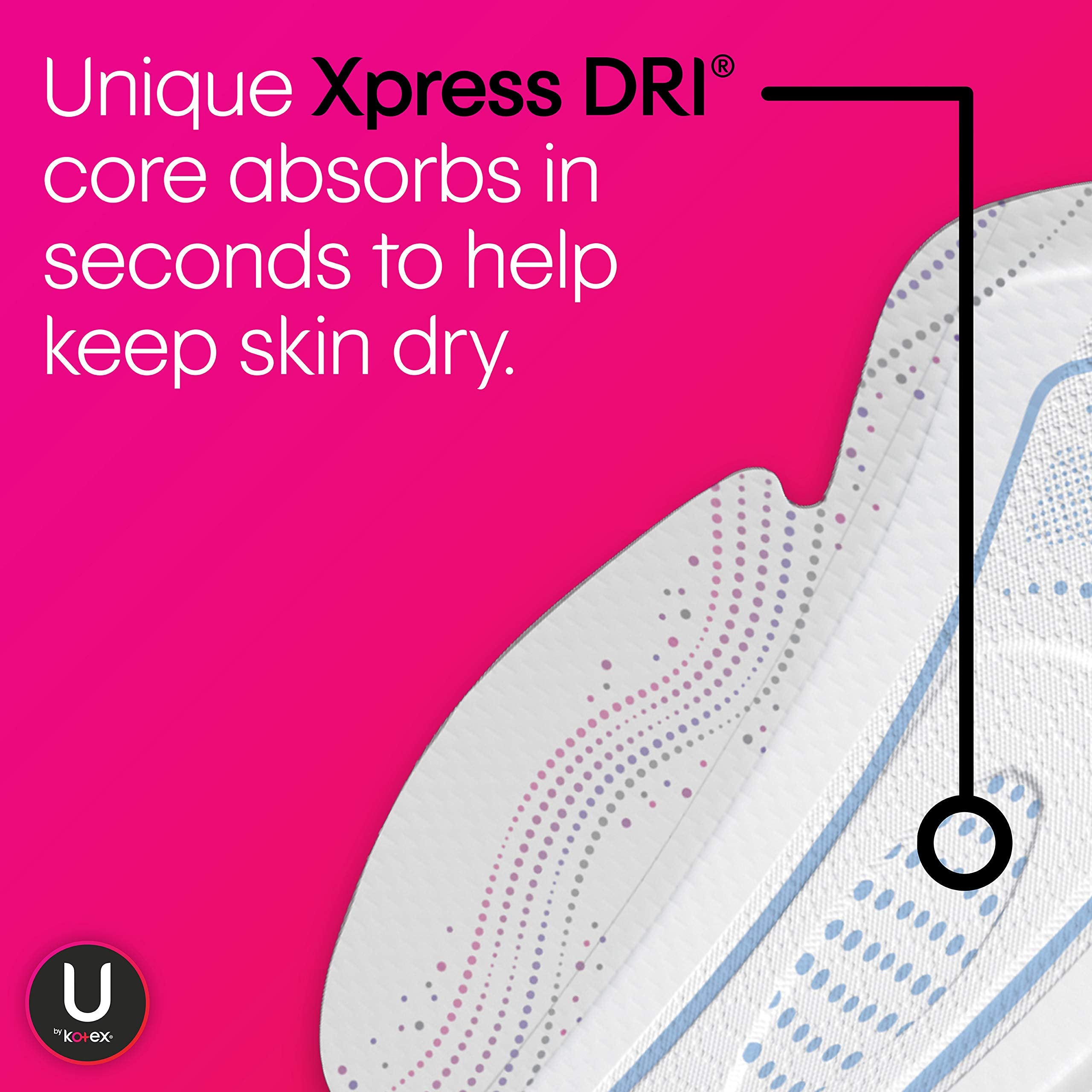 Xpress Dri core close-up highlighting fast absorption.