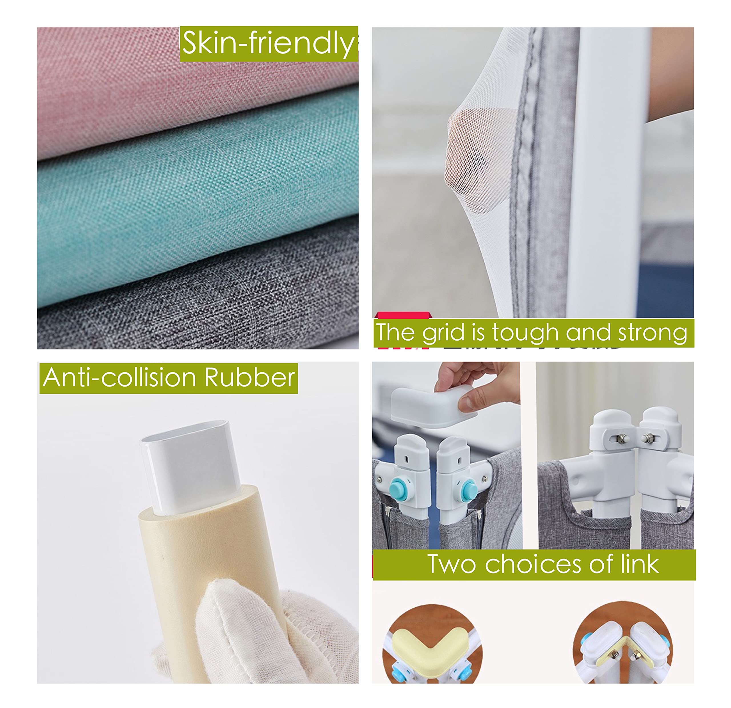 U/D bed rails mesh wall close-up, breathable and comfortable.