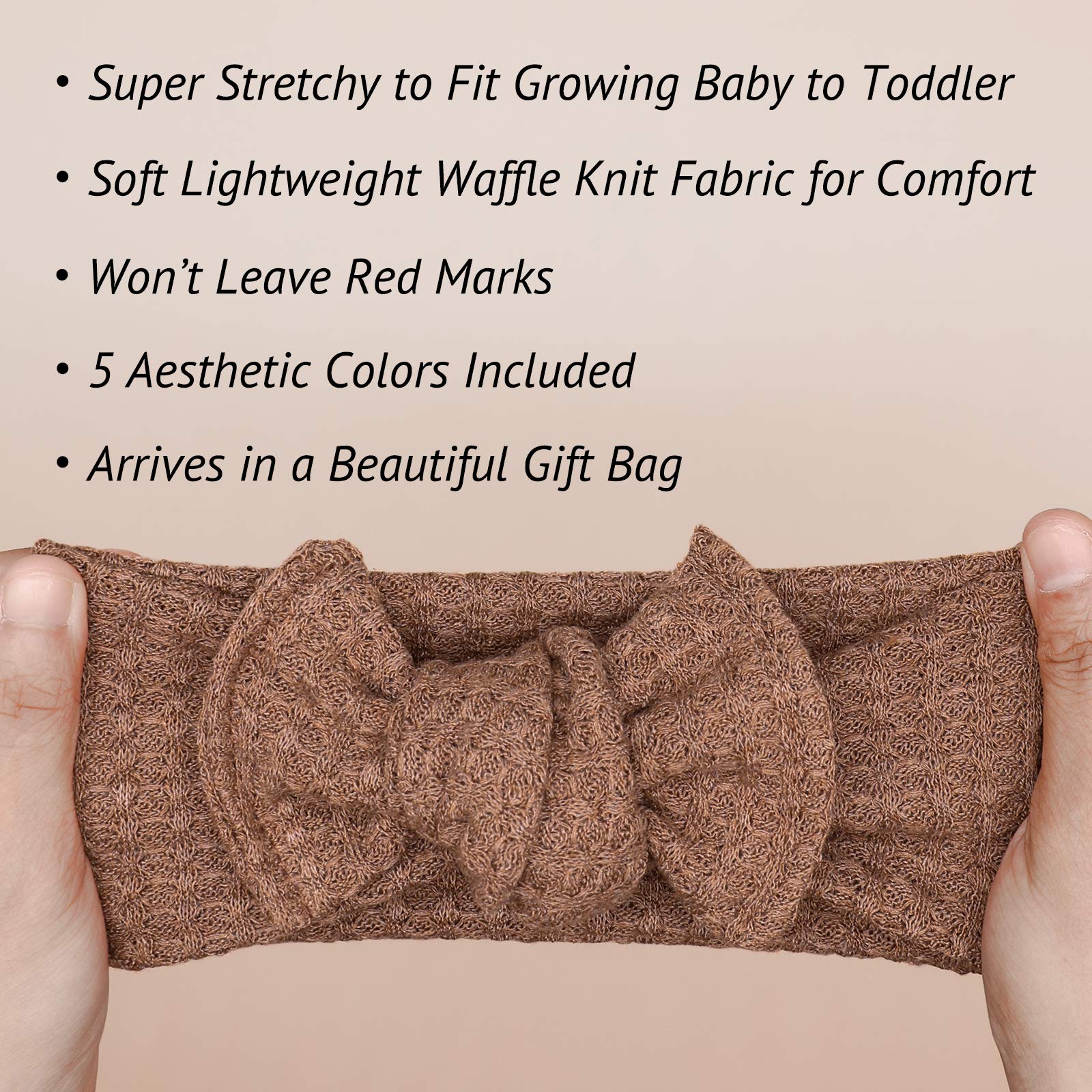 UeeSum baby headwrap blush knit, versatile color to match outfits.