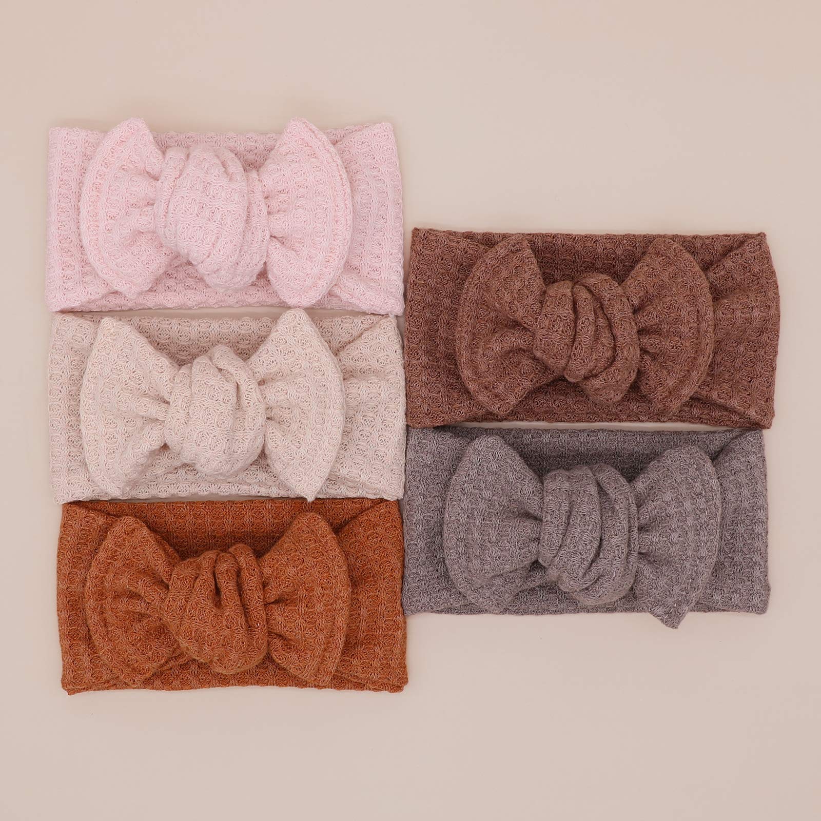 UeeSum baby headwrap cinnamon knit, warm autumn style for babies.