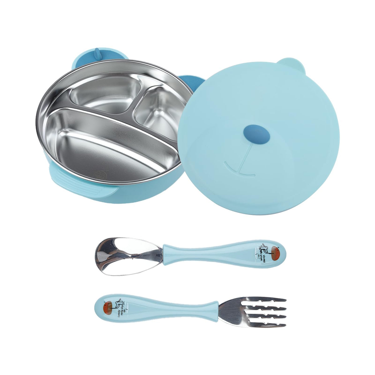ufengke stainless steel baby feeding bowl with suction base keeps meals in place.
