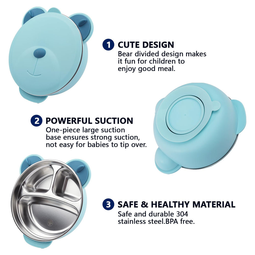 ufengke baby fork blue comfortable handle helps self-feeding practice.