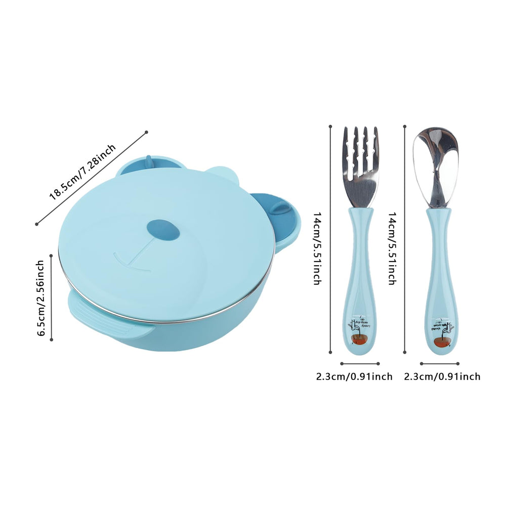 ufengke baby spoon blue designed for small hands and easy grip.