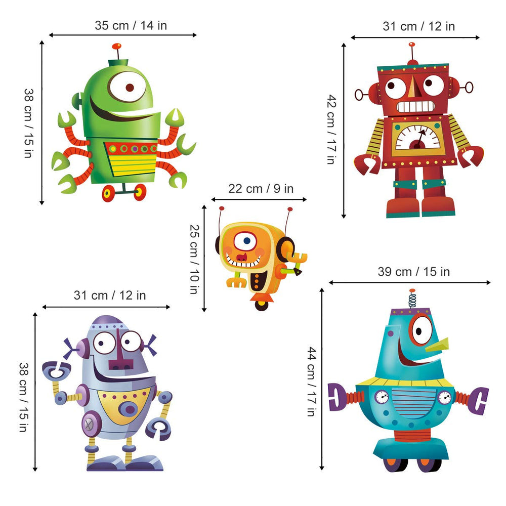 ufengke robot decals in a playroom inspire creative scenes.