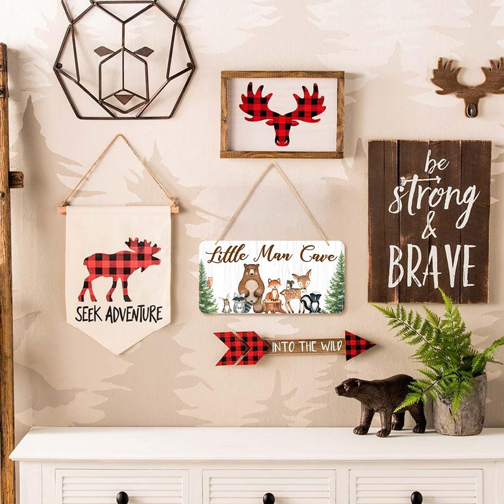Uflashmi 12x6 sign showcases cute letters and forest critters