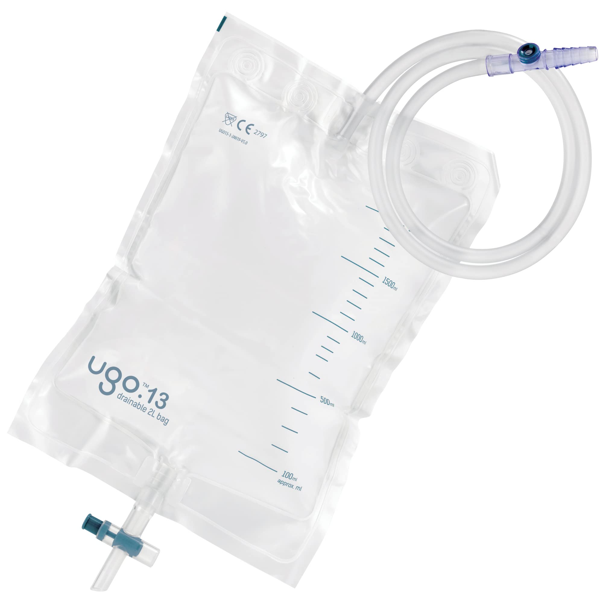 Ugo 2L night bag with T Tap for sterile, continuous drainage.