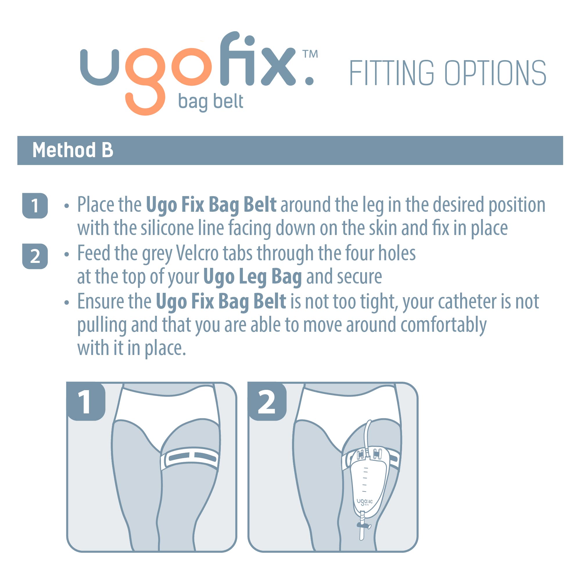Ugo Fix Bag Strap with soft backing minimizes skin irritation during wear.