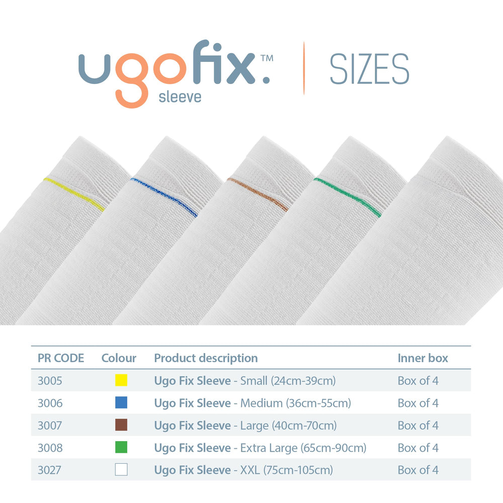 Ugo Fix Sleeve features a color coded top seam for easy sizing.