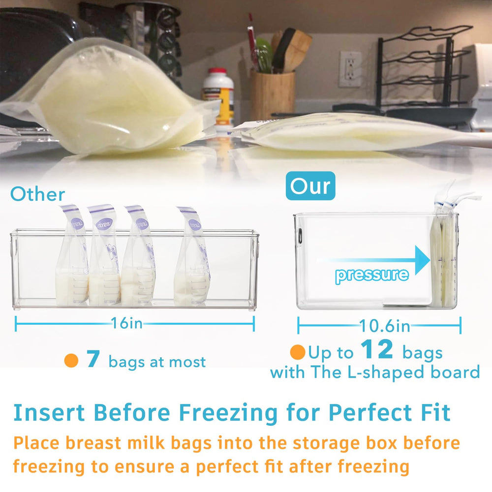 Multi-use fridge storage for snacks, fruits, and beverages in gray.