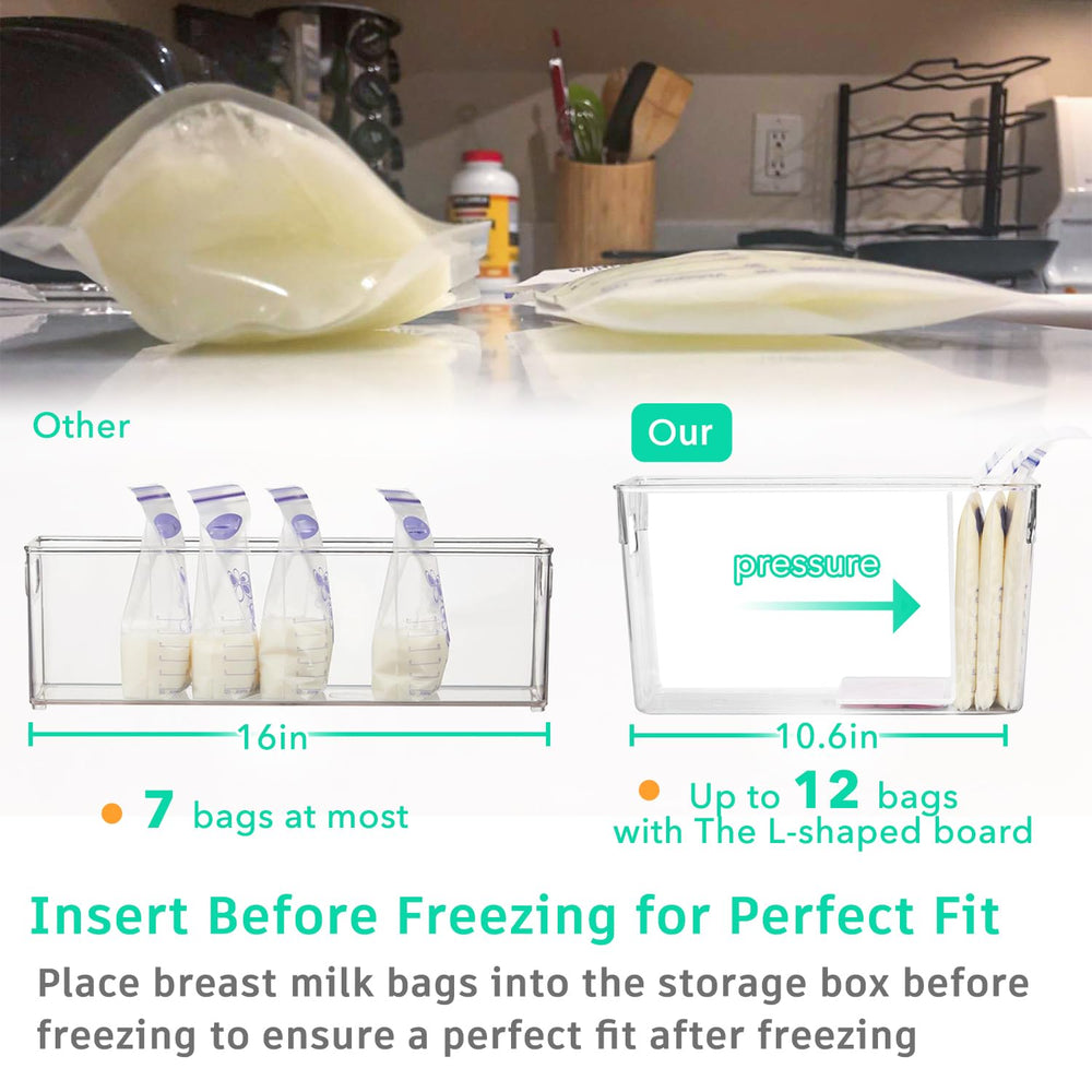 Removable dividers maximize freezer space for more bags