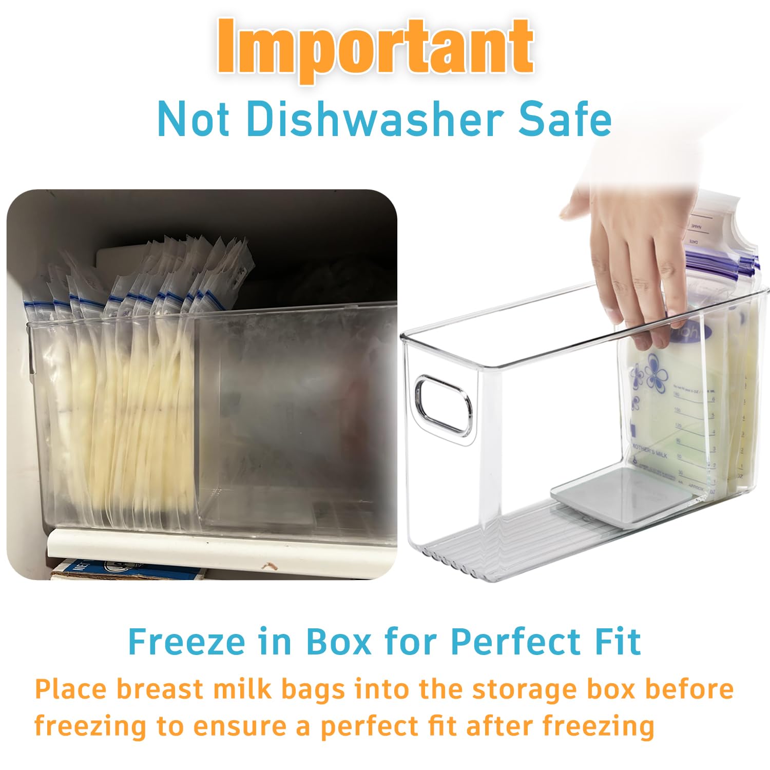 Two-pack UGOTFEELS storage containers maximize freezer space with removable boards.