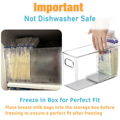 Two-pack UGOTFEELS storage containers maximize freezer space with removable boards.
