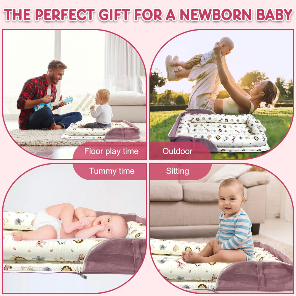UGRASEA baby lounger pocket storage keeps essentials close at hand.