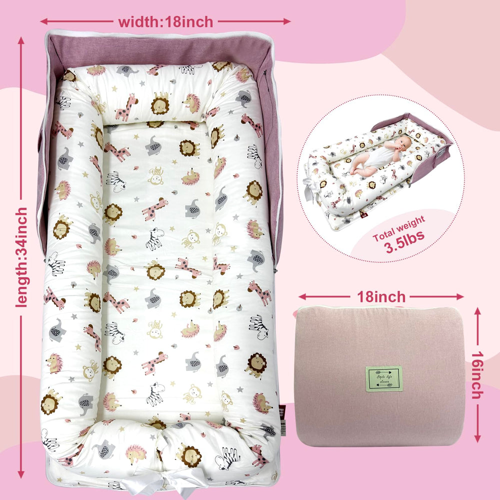 UGRASEA baby lounger soft cotton fabric keeps gentle skin comfortable.