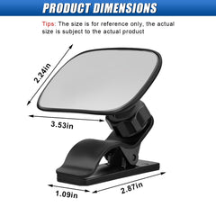 UHANBUT 360-degree adjustable mirror widens visibility to reduce blind spots.
