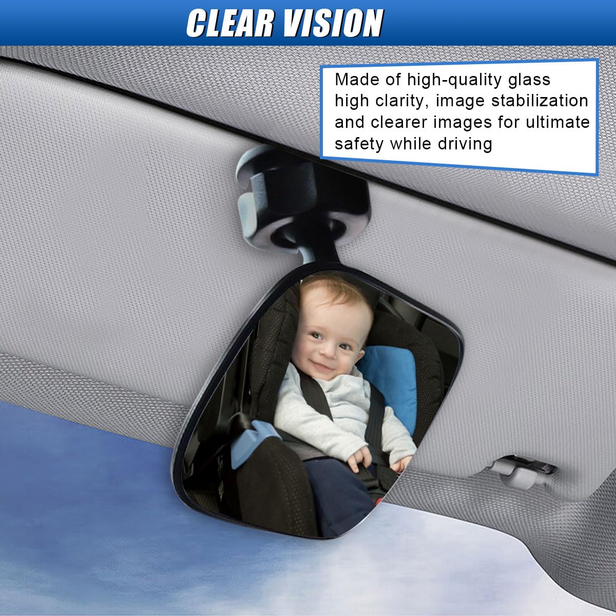 UHANBUT sun visor clip-mount installs easily without obstructing the view.