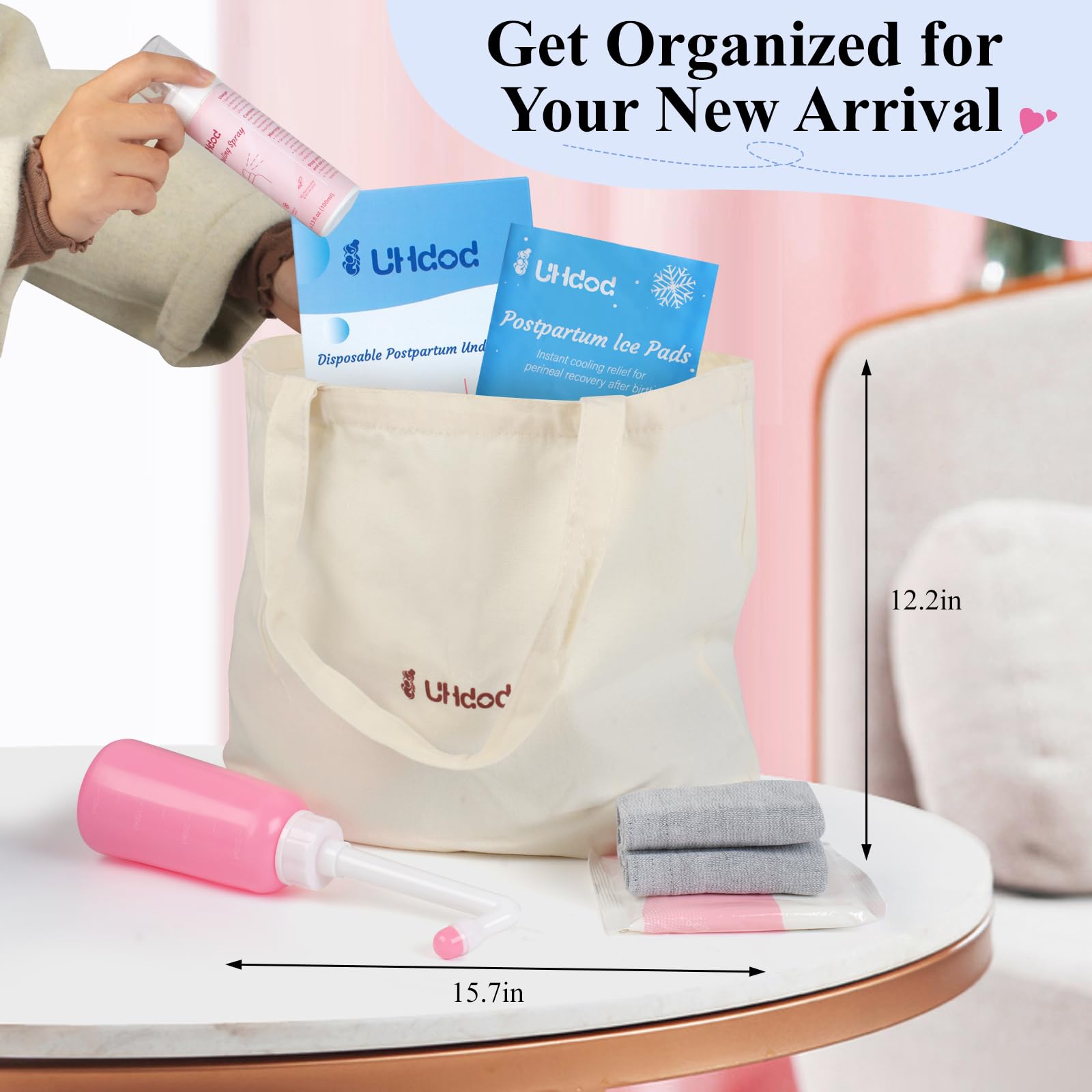 UHdod gift-ready packaging designed for new moms and hospital use