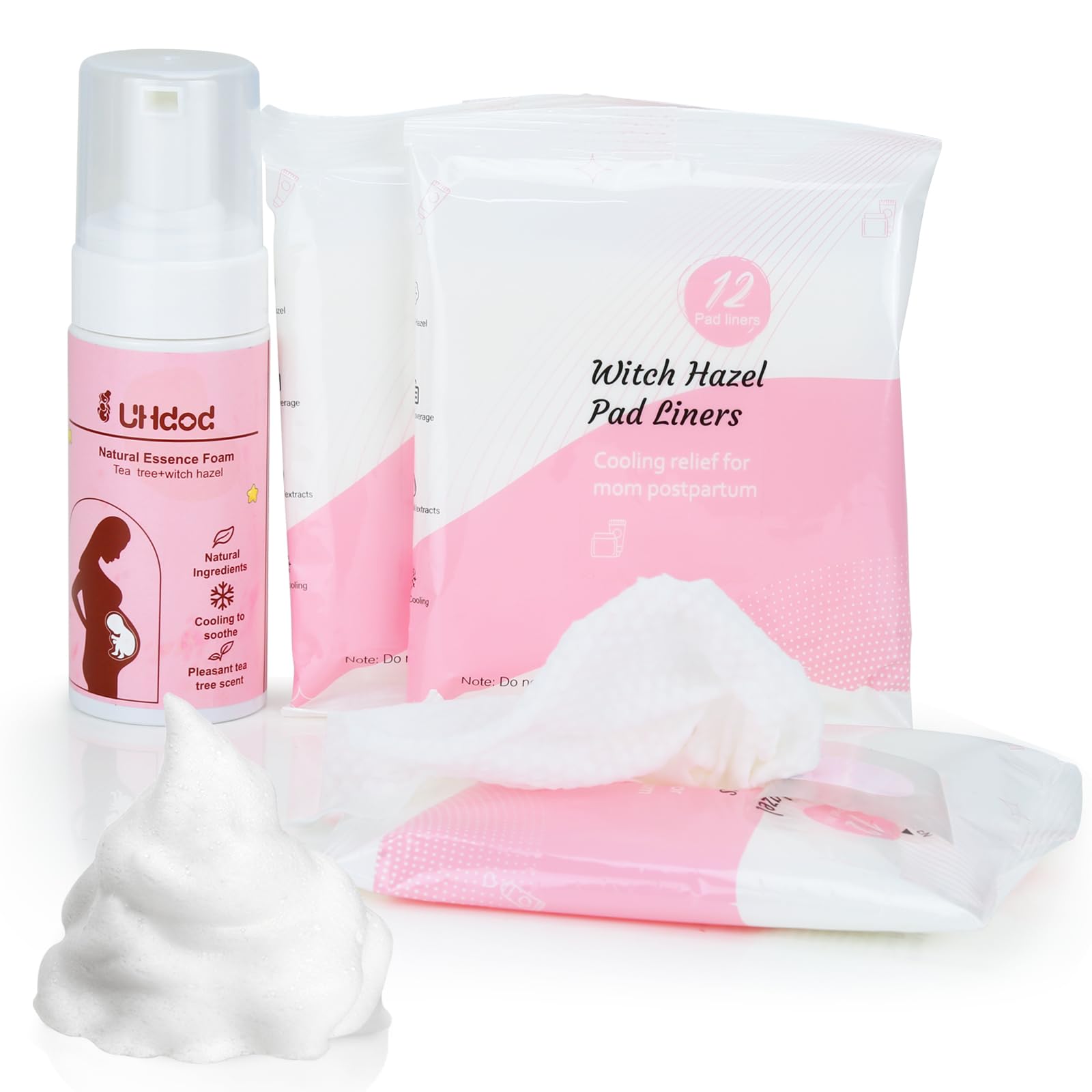 UHdod Witch Hazel Foam 5 oz pump for soothing perineal care after childbirth