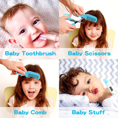 UHFi newborn hairbrush in the kit for soft scalp brushing