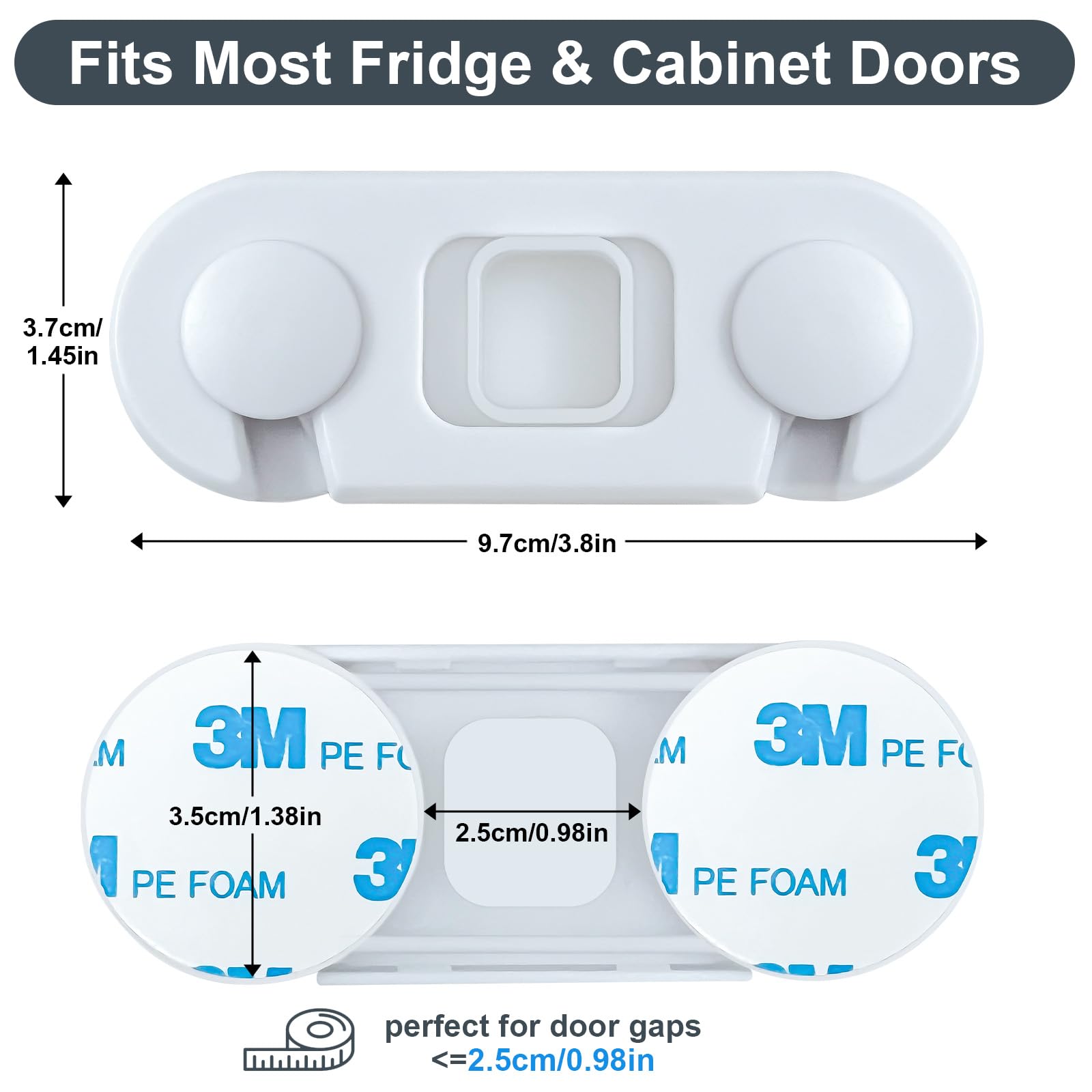 Uhimooi durable ABS construction secures fridges and drawers.