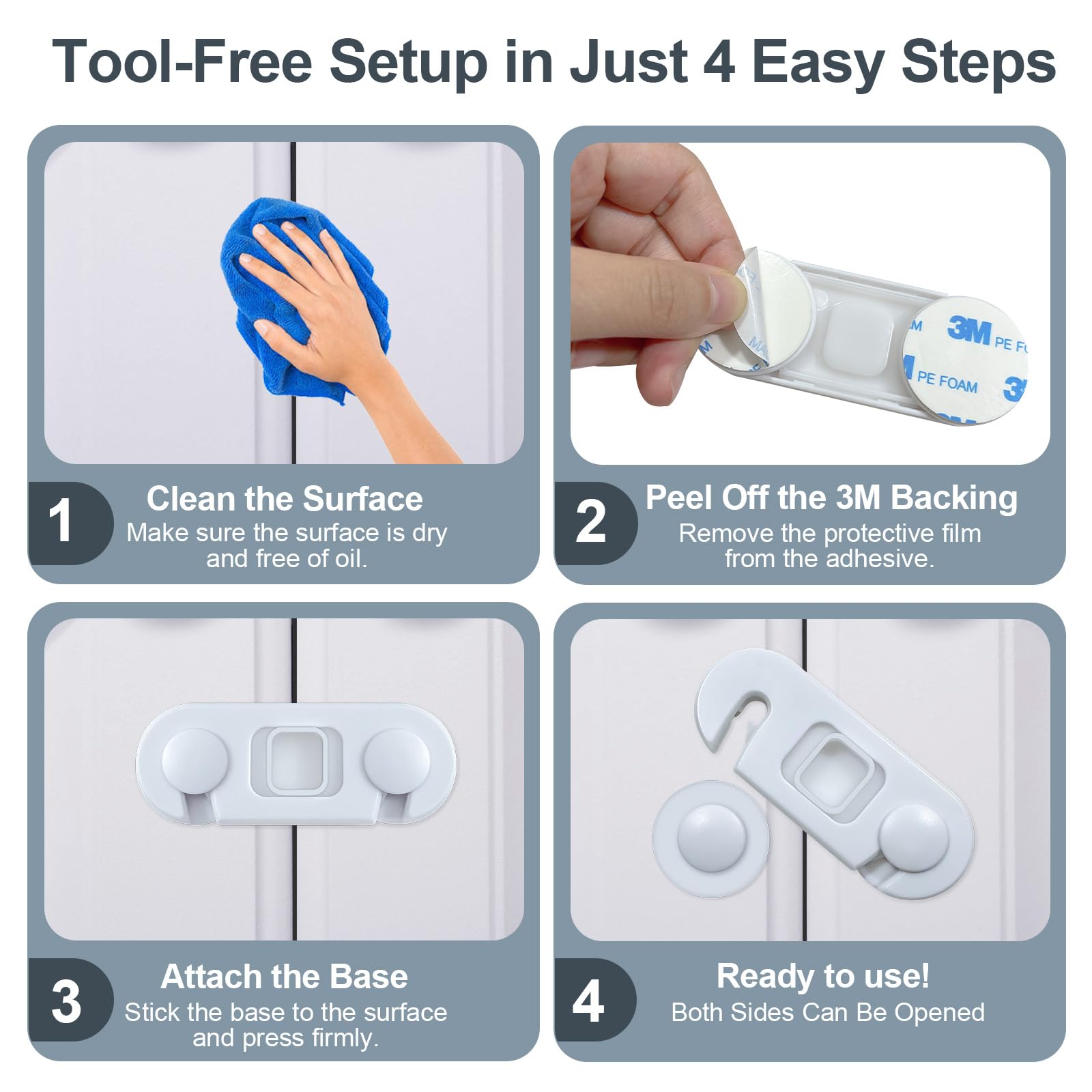 Uhimooi universal fit lock for fridges and cabinets in one solution.