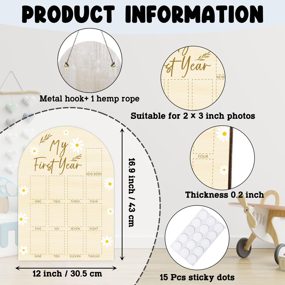 UIBOVA baby milestone signs for 2x3 photos, easy wall display