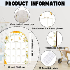 UIBOVA baby milestones sign on wooden board for wall display and keepsakes
