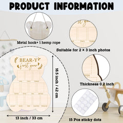 UIBOVA Bear milestone photos display for monthly memories in a neat layout