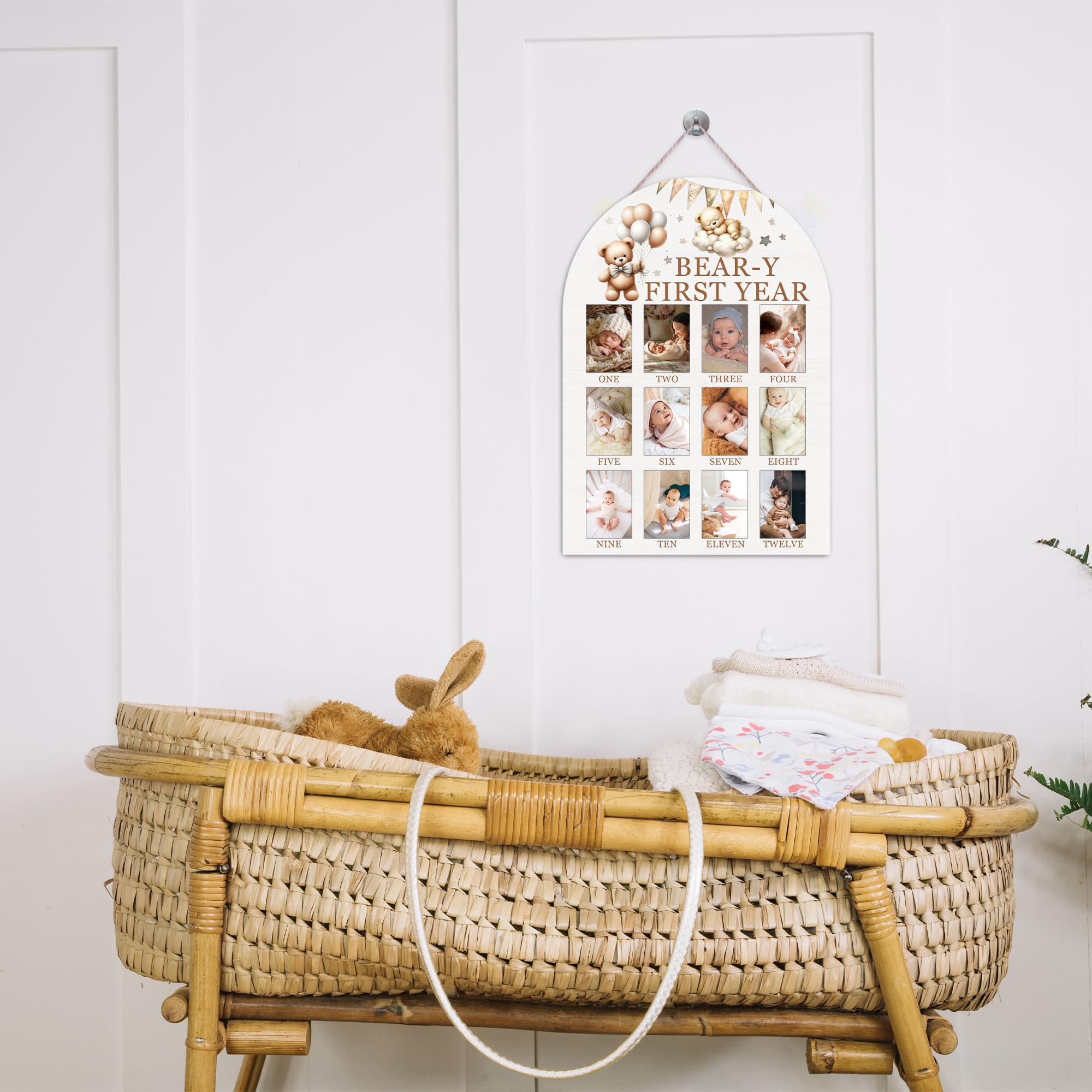 UIBOVA Bear-Y milestone board complements nursery decor and makes a thoughtful gift.