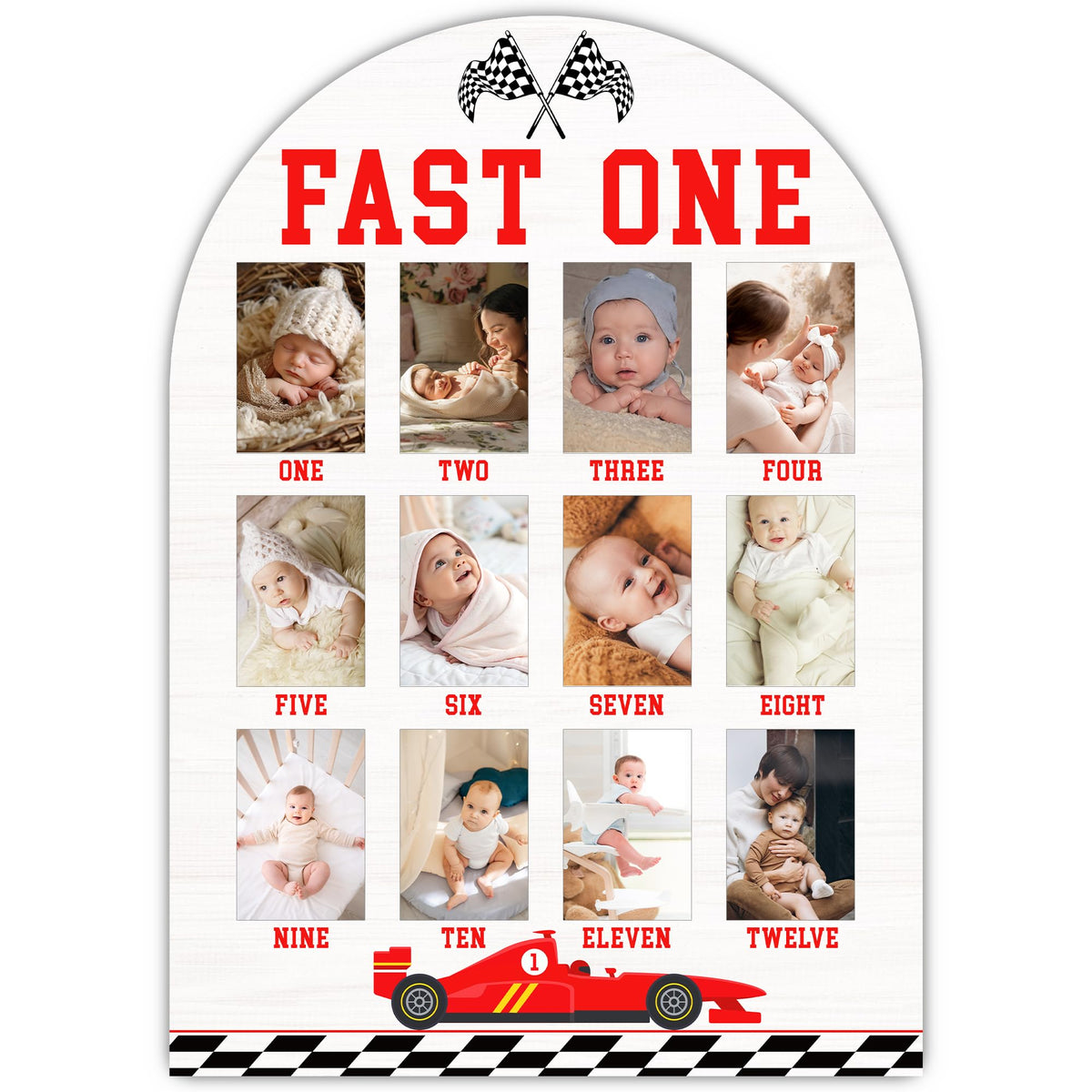 UIBOVA Fast One Photo Board full setup shows twelve monthly photos