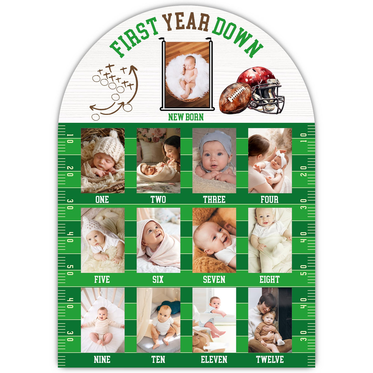 UIBOVA first year photo board with 12-month slots preserves baby milestones.