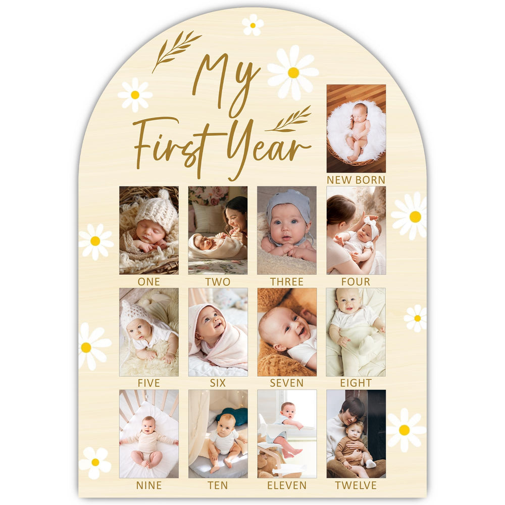 UIBOVA first-year photo board with daisy design for baby milestones