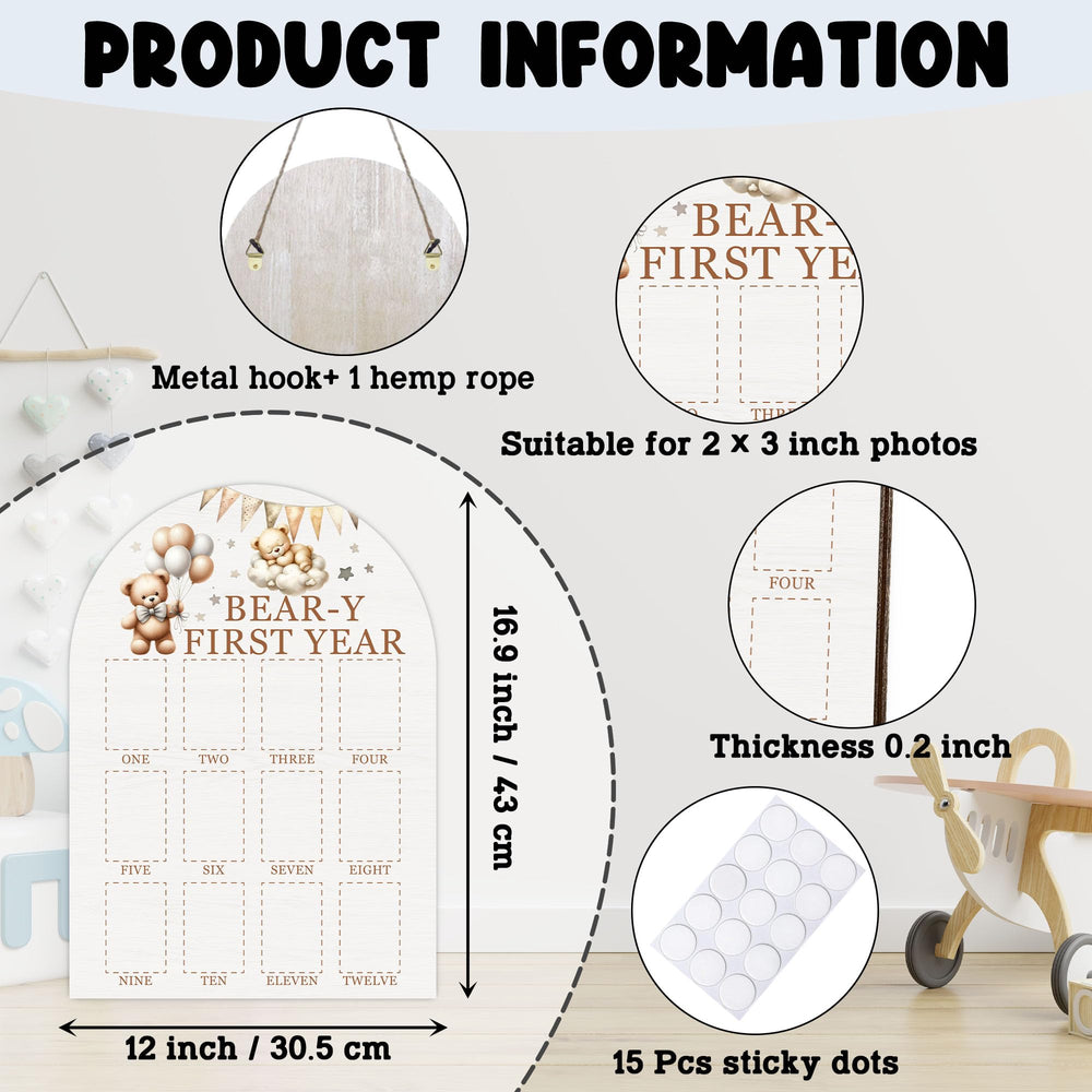 UIBOVA My First Year Photo Board closeup wood texture highlights premium material and durability.