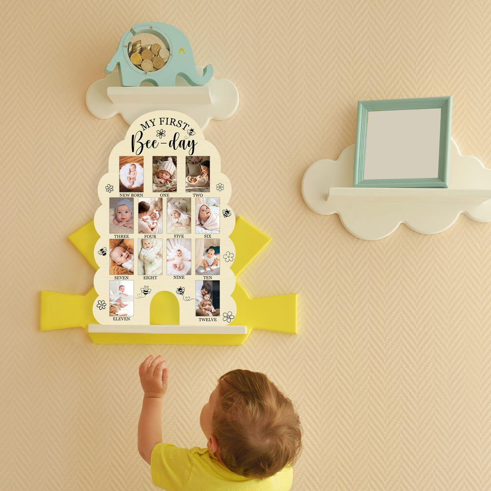 UIBOVA My First Year Photo Board dimensions 43 by 30.5 cm, versatile decor.