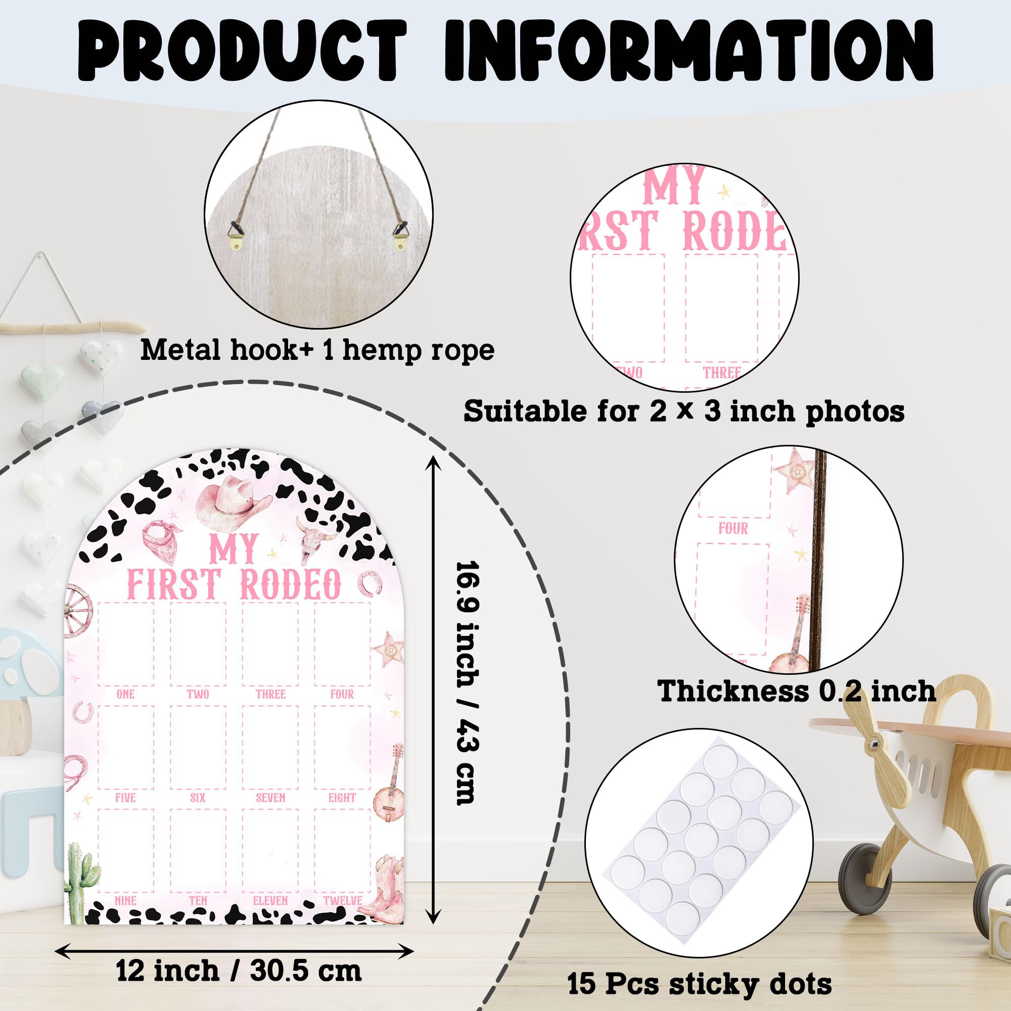 UIBOVA pink cowgirl design detail adds nursery-friendly keepsake charm