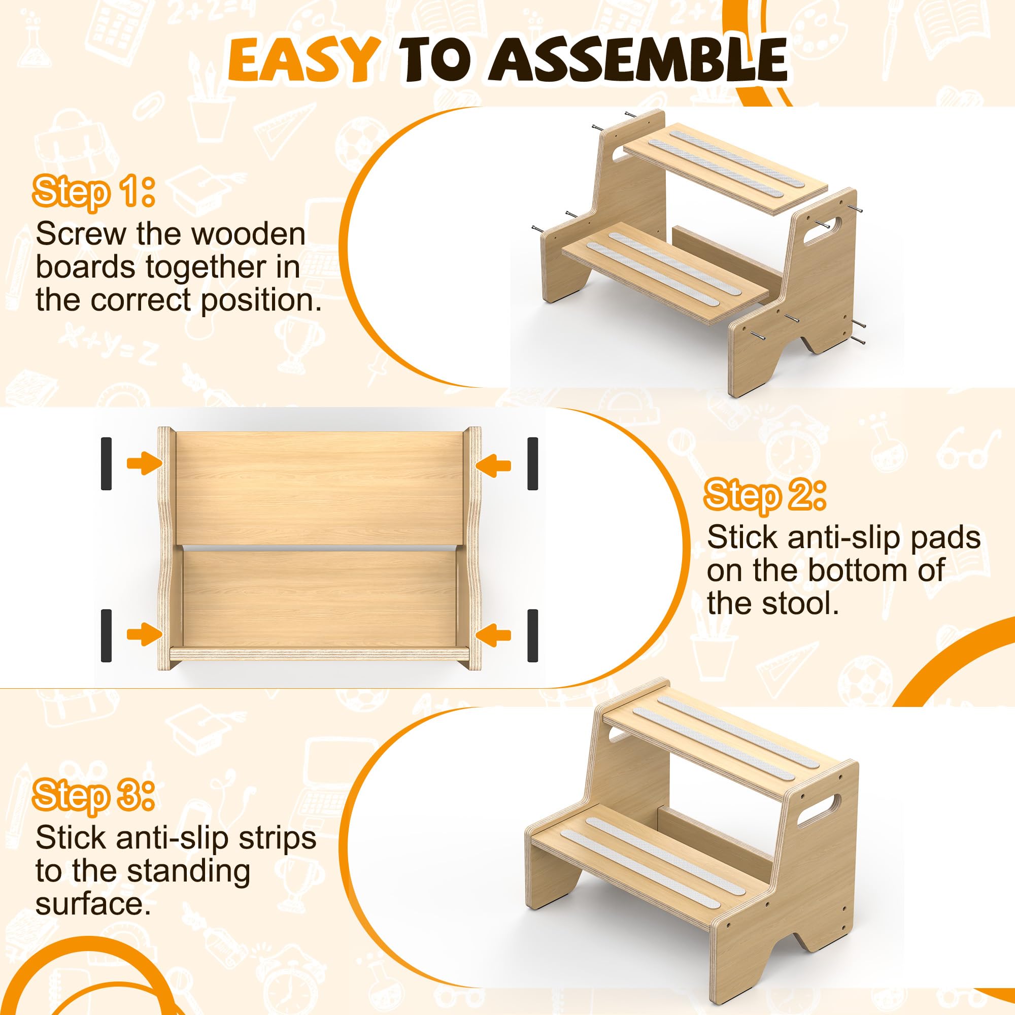 Uiirvdy triangular-structure step stool offers durable daily use for families.