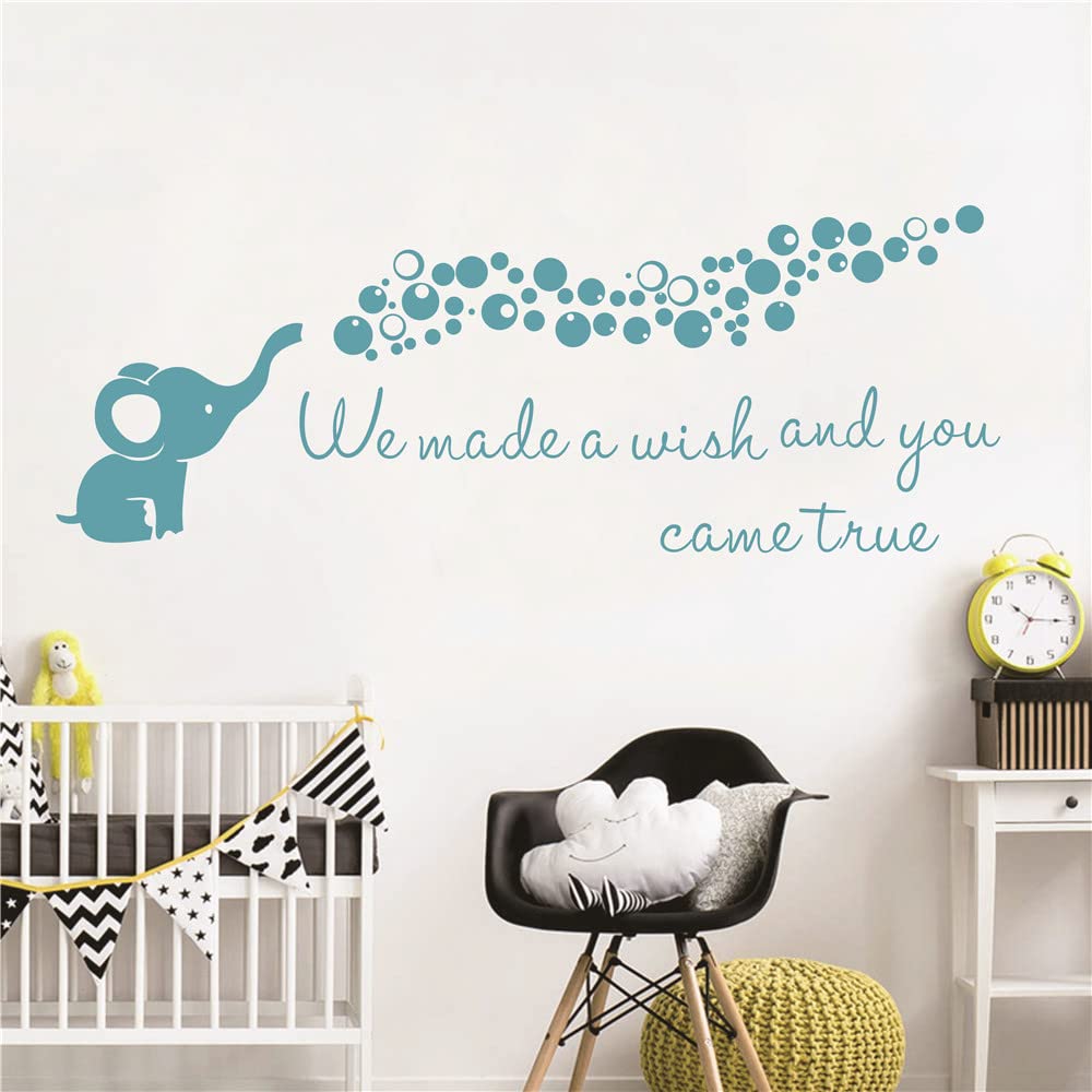 UILMNIY baby elephant wall sticker with bubbles for nursery decor
