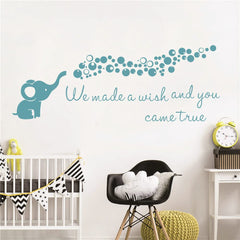 UILMNIY baby elephant wall sticker with bubbles for nursery decor