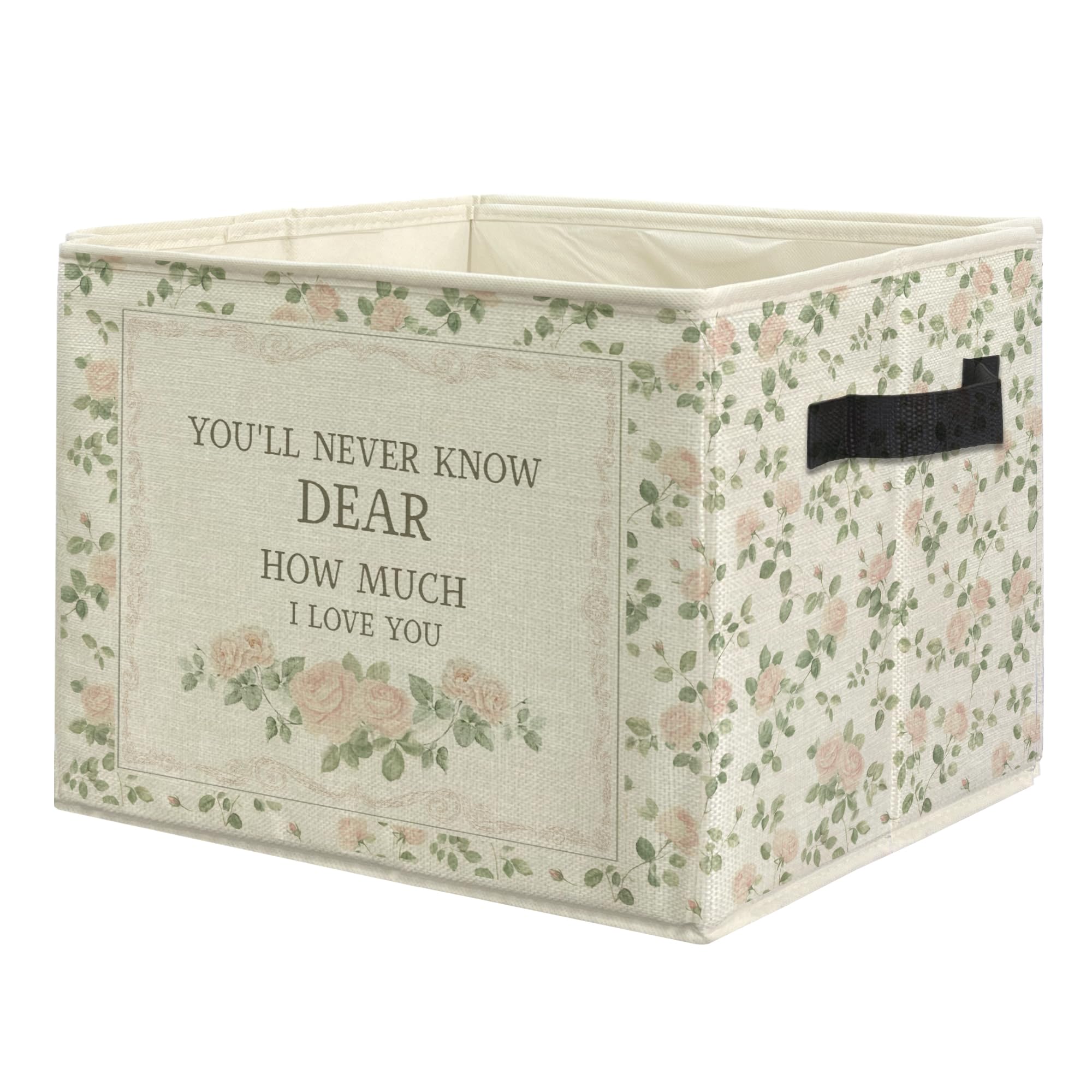 uinwk Floral Girl Nursery Storage Bin on shelf organizing toys and clothes