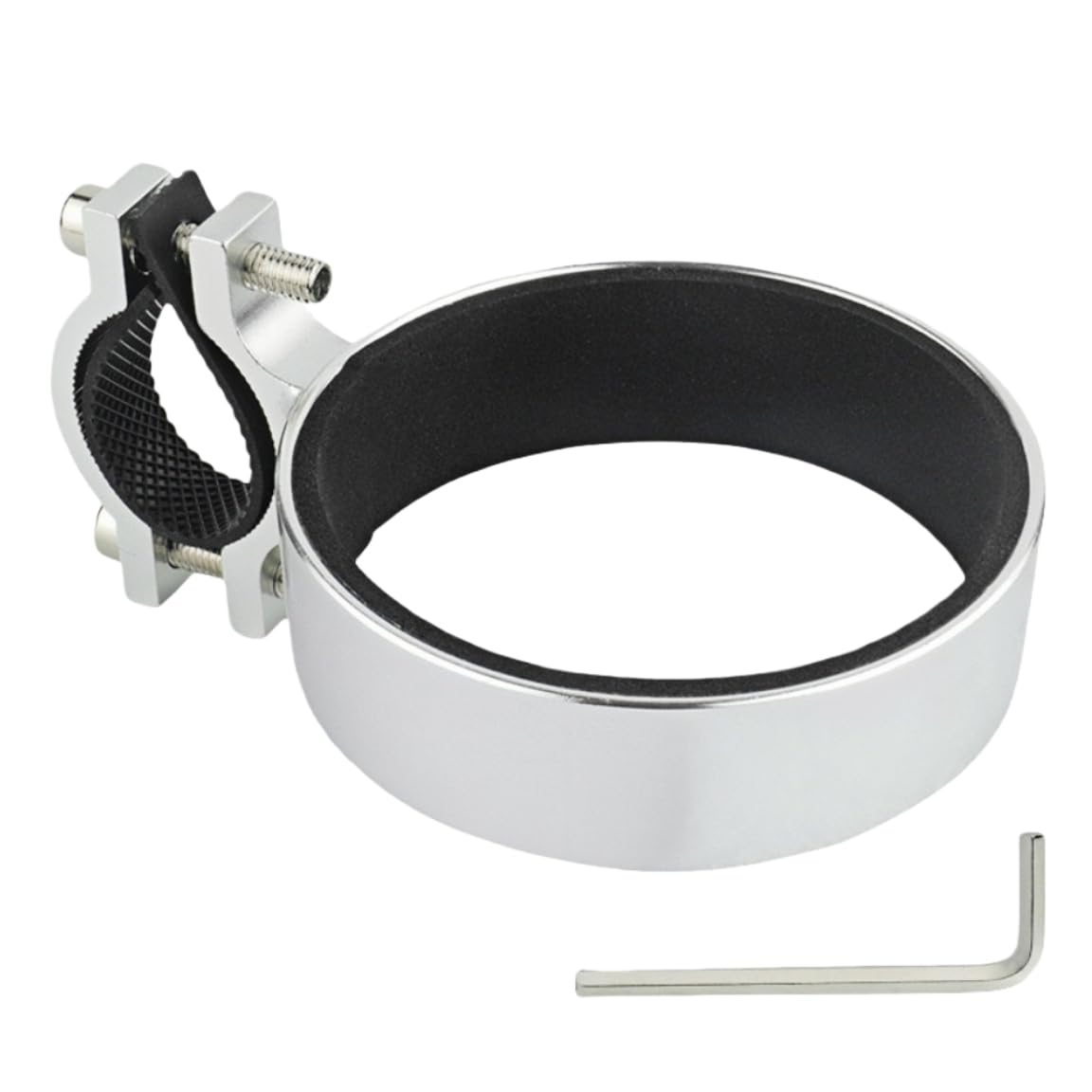 UIVXXUD premium aluminium bike handlebar cup holder in silver keeps drinks secure on rides.