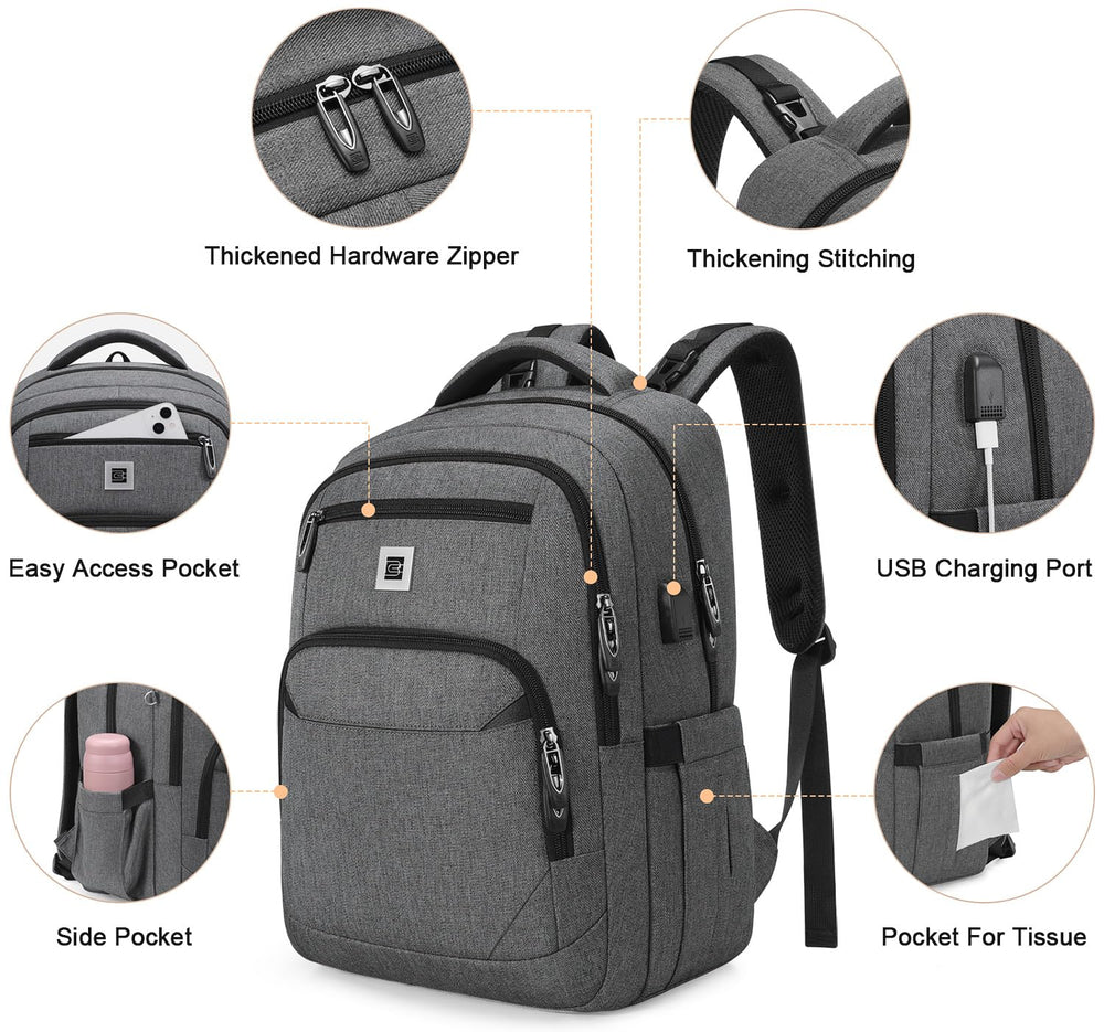 UKEIN Diaper Bag Backpack anti-theft back pocket secures valuables during outings.
